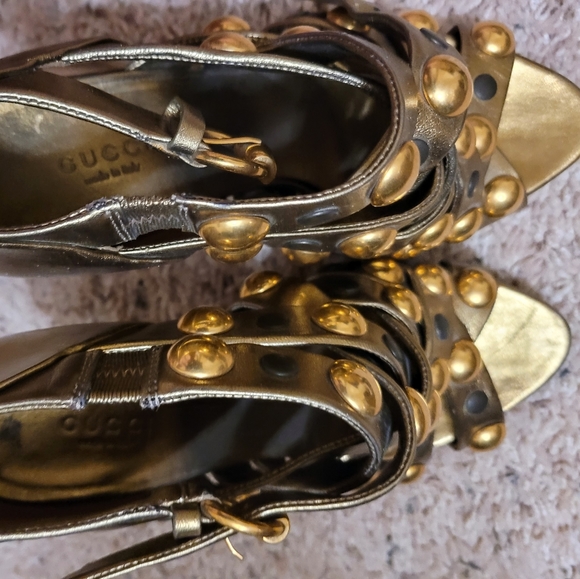 Designer GUCCI BAROUSHKA Strappy Peep Hole Sandals Authenticated! - Picture 6 of 9